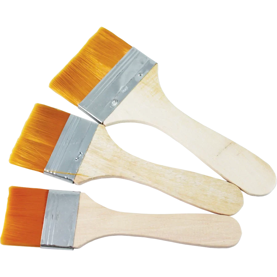 FLAT BRUSH SET, 3 PIECES