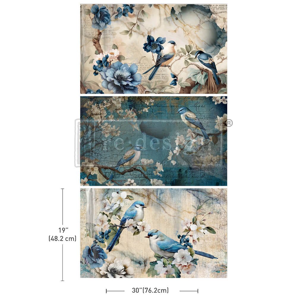 SAPPHIRE WINGS DECOUPAGE PAPER (3PK)