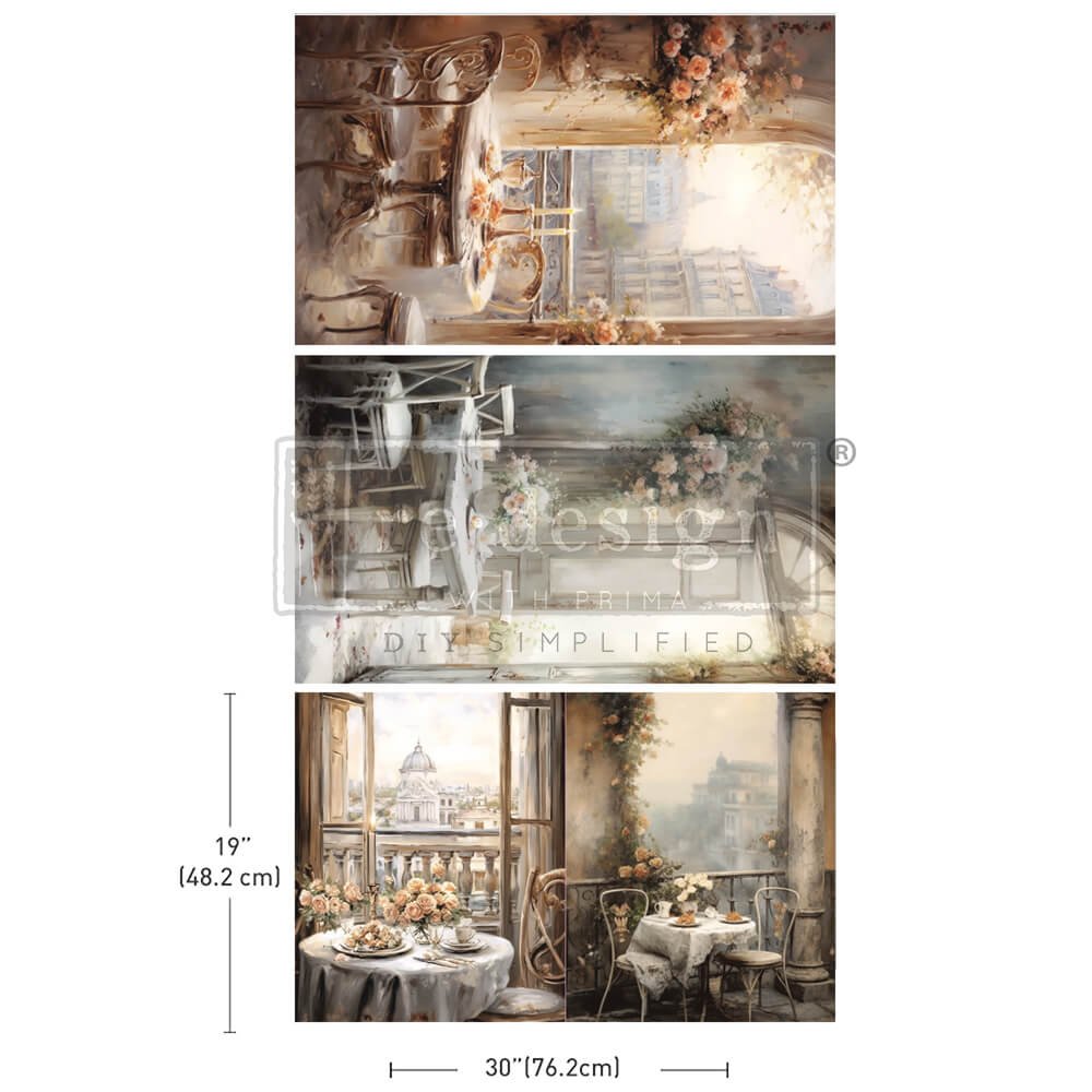 WHAT A VIEW DECOUPAGE PAPER 3PK