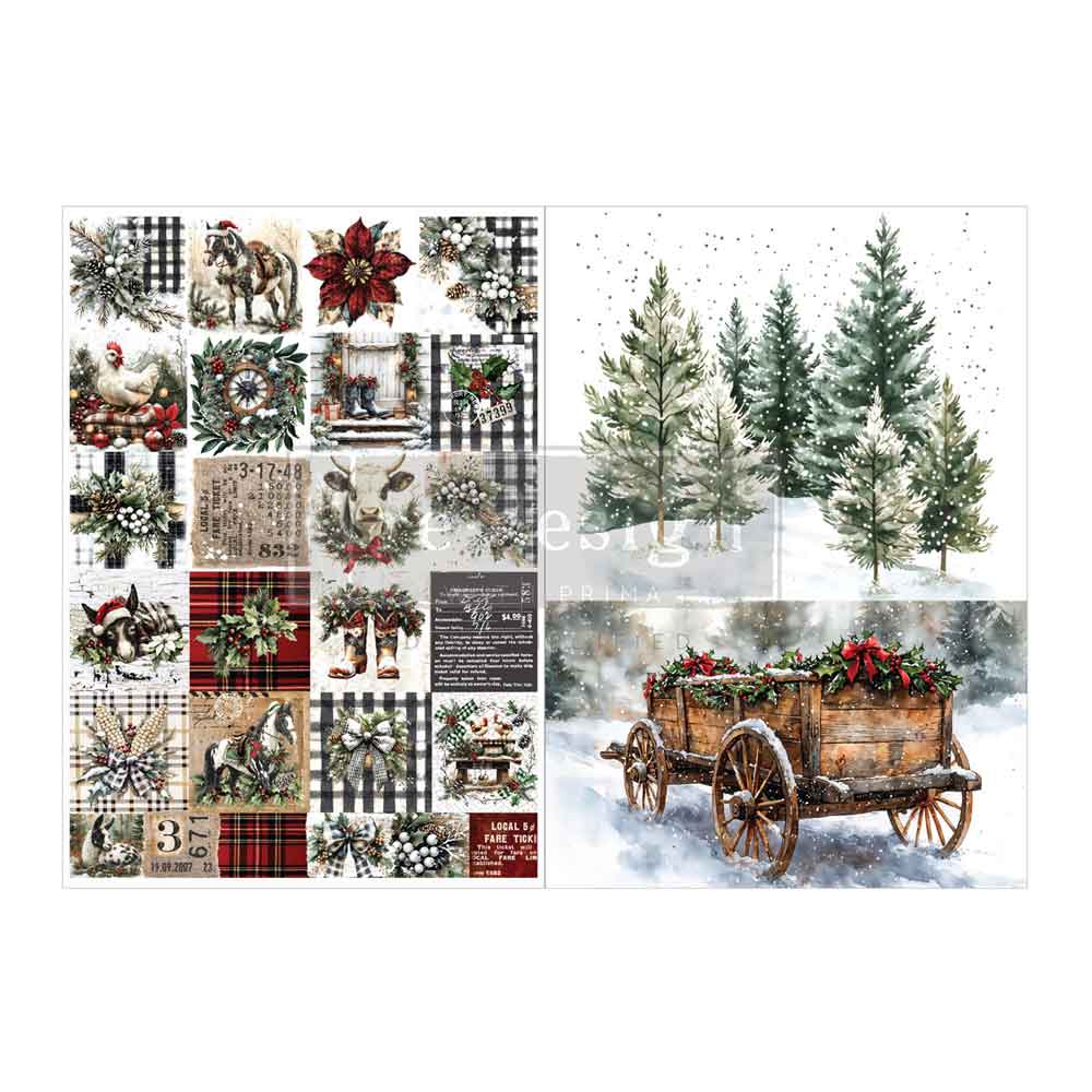 A4 Decoupage Fiber Pack - Farmhouse Frost