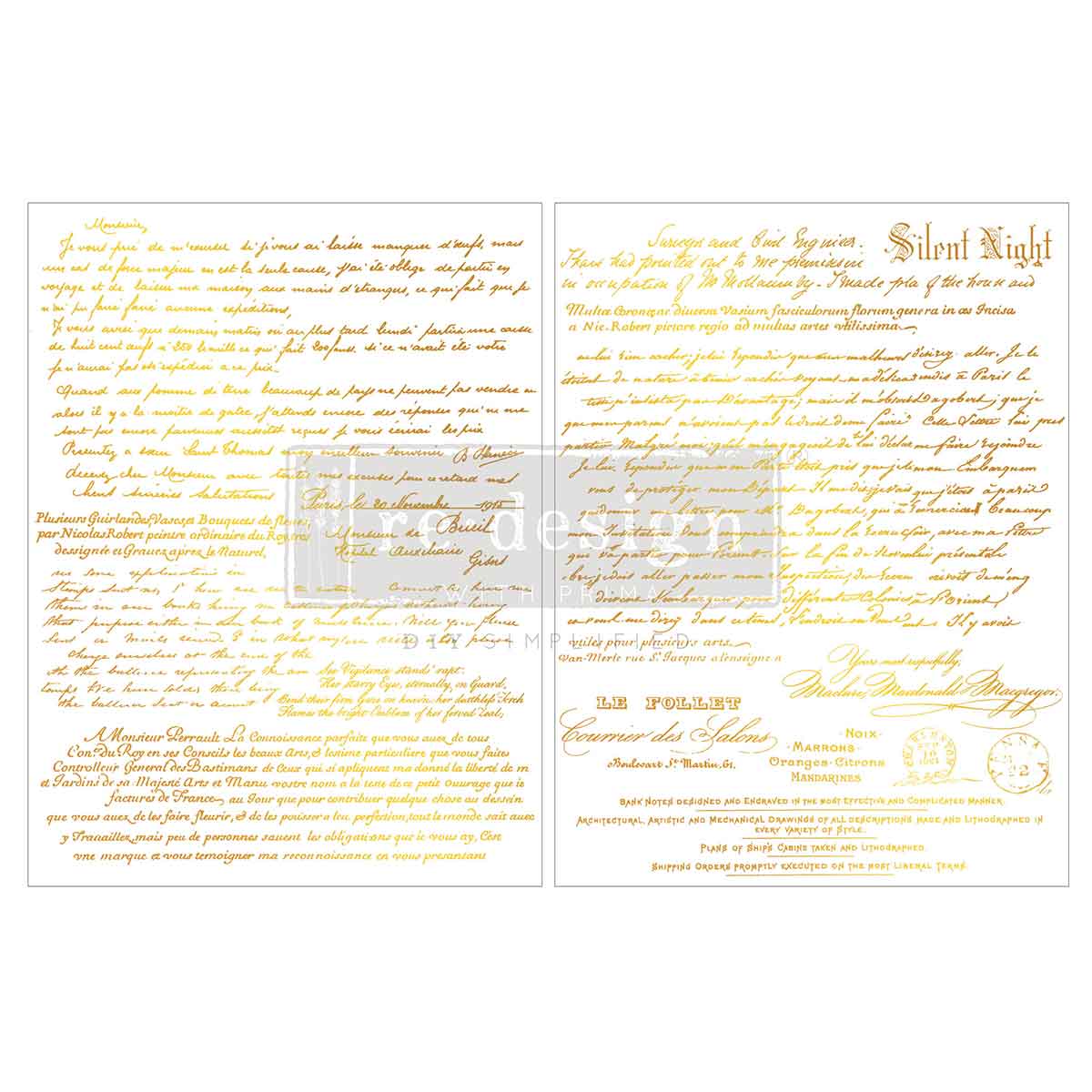 GILDED NOEL SCRIPT- Middy foil transfer- Kaćha