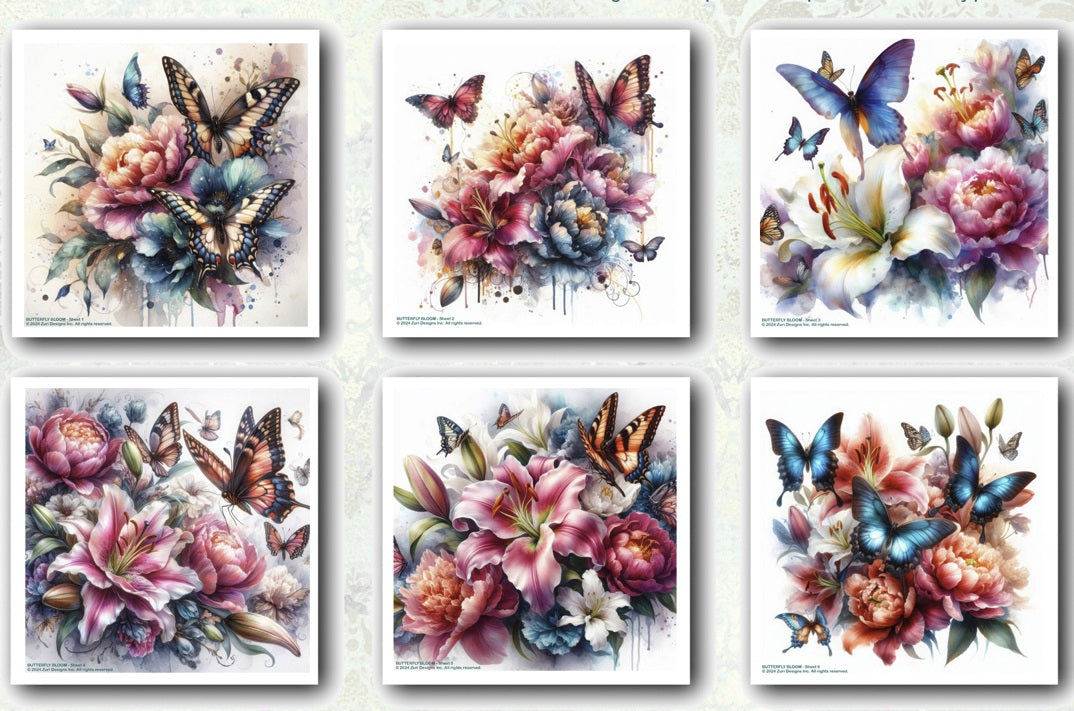 BUTTERFLY BLOOM DECOUPAGE SET