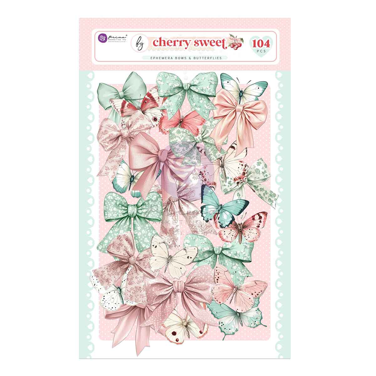 CS- EPHEMERA BOWS & BUTTERFLIES (104 PCS)