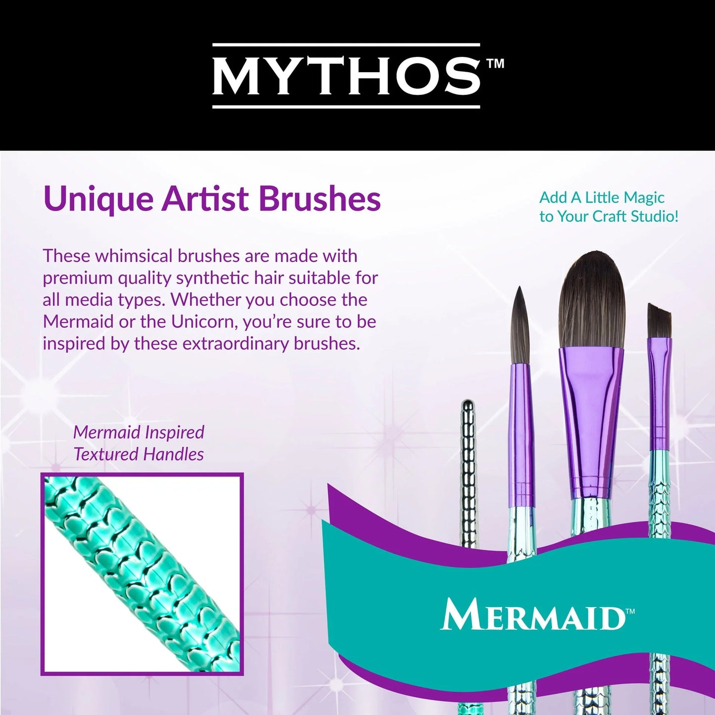 MYTHOS™ MERMAID 4PC VARIETY BRUSH SET