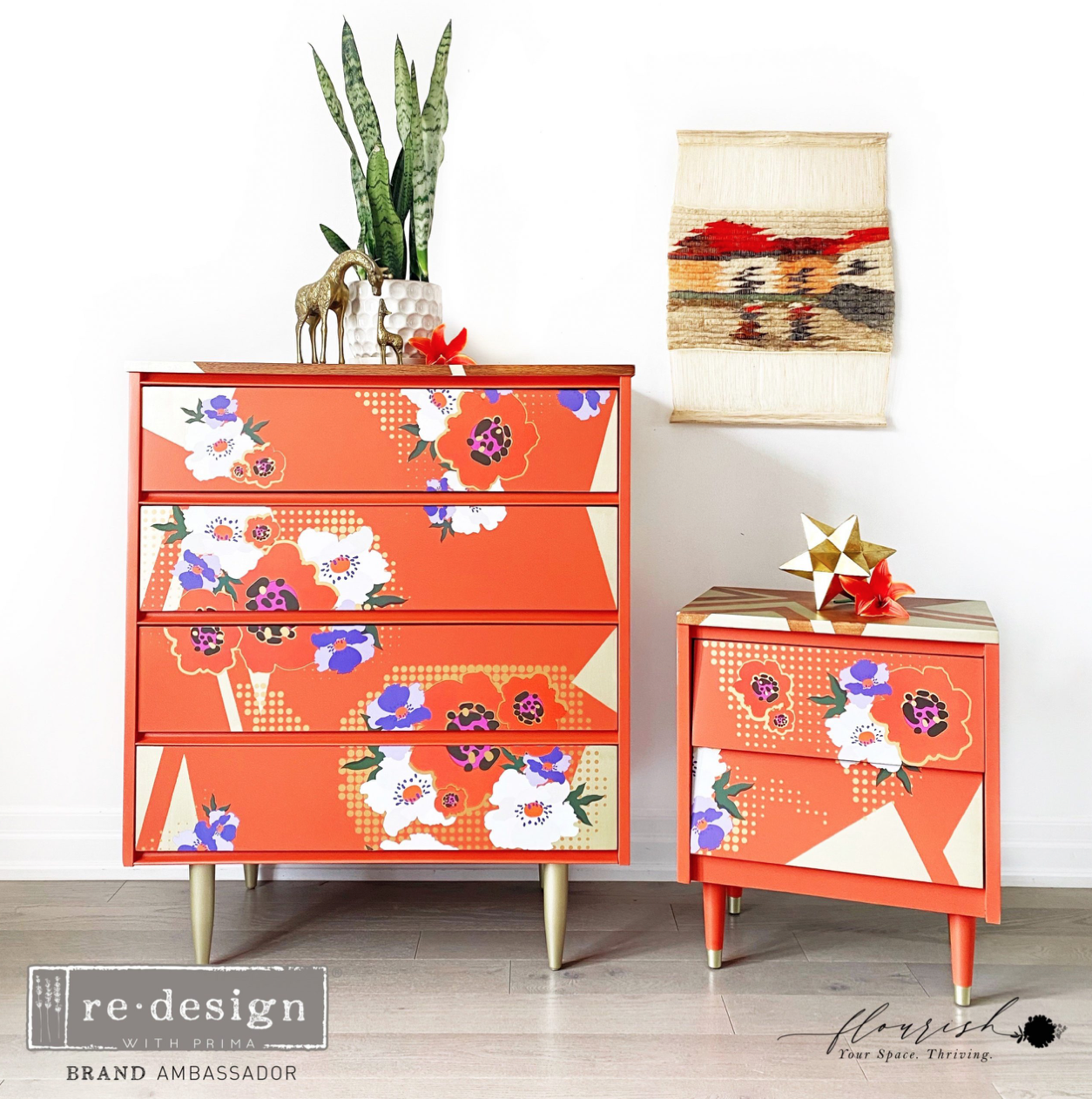 MODERNIST FLORAL- CECE RESTYLED