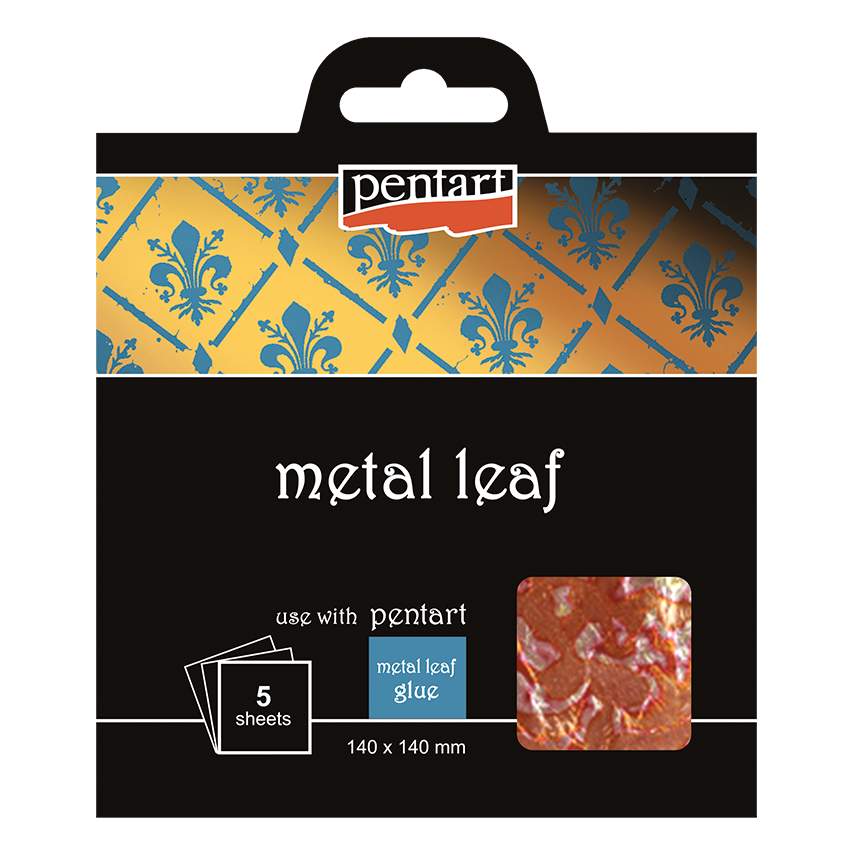 V1 VARIGATED- METAL LEAF- 14X14 CM, 5 SHEETS/PACK