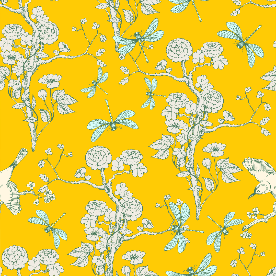 YELLOW CHINOISERIE (PK OF 3 SHEETS