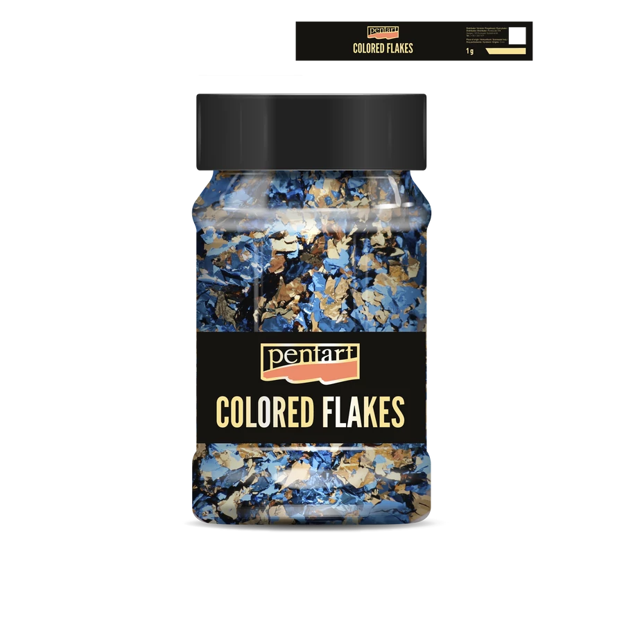 BLUE-GOLD - COLOURED FOIL FLAKES MIN. 1 G