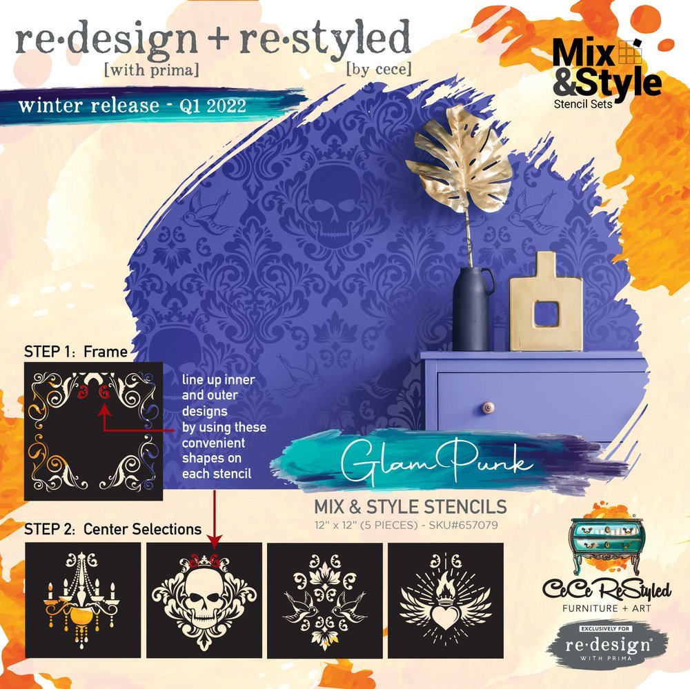 GLAM PUNK STENCIL SET (5 PIECES)
