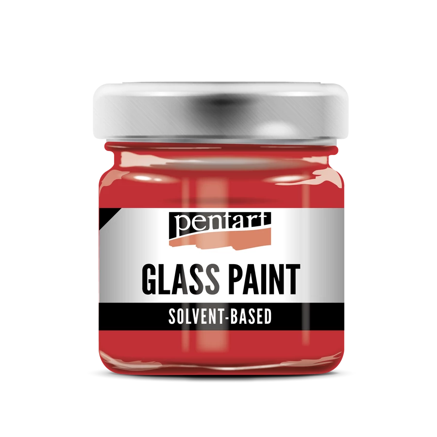 RED- GLASS PAINT SOLVENT BASED, 30 ML