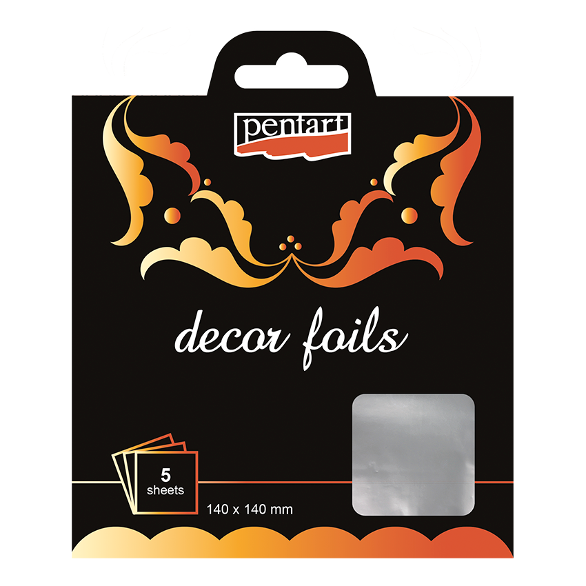 METALLIC SILVER- DECOR FOILS METALLIC GOLD 14 X 14 CM 5 SHEETS/PACK