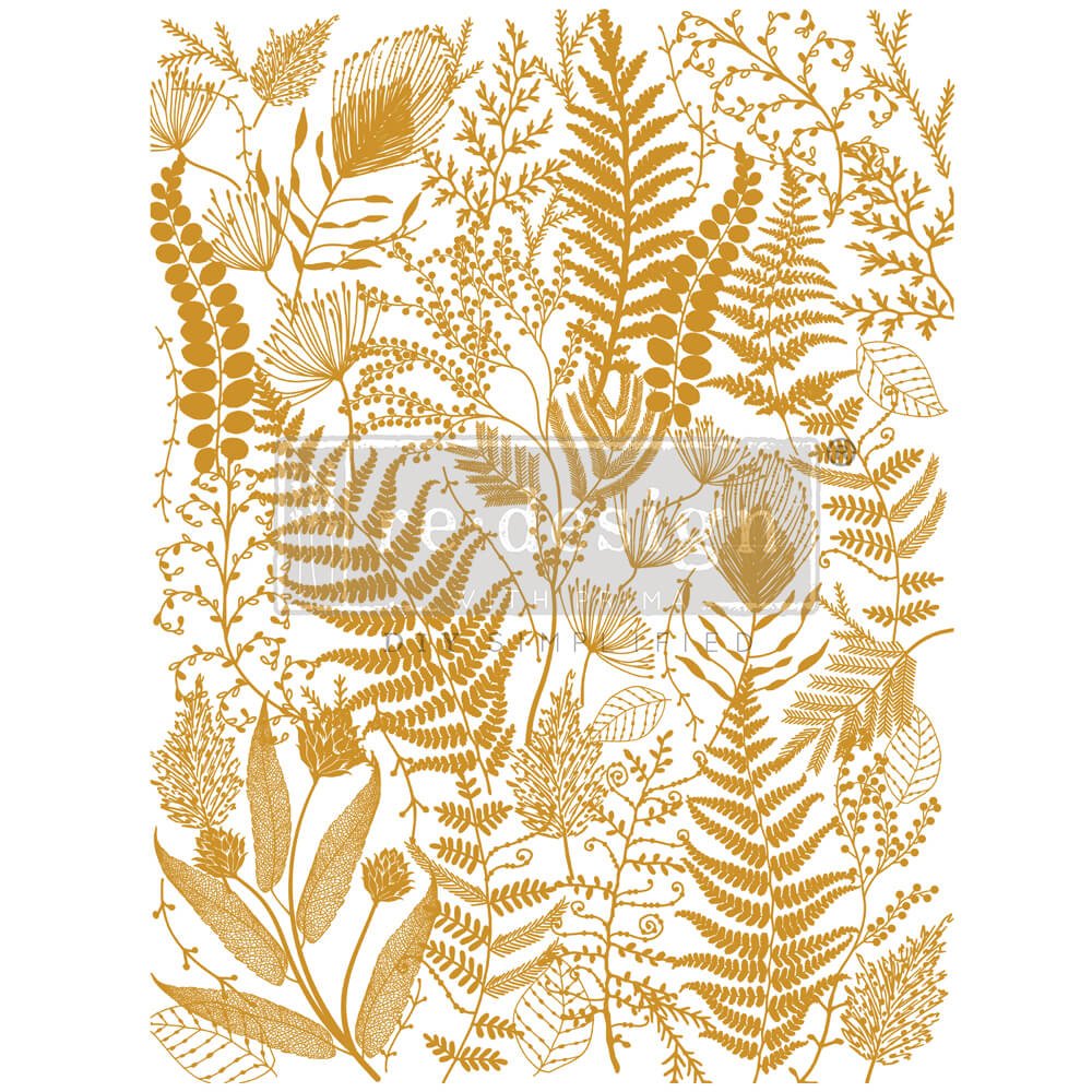 FOLIAGE FINESSE GOLD FOIL TRANSFER- KACHA FURNITURE