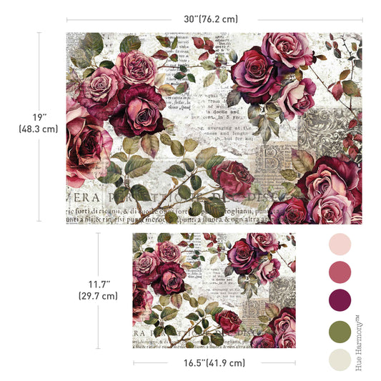 Double Delight Decoupage Fiber Paper Set - Crimson Elegance
