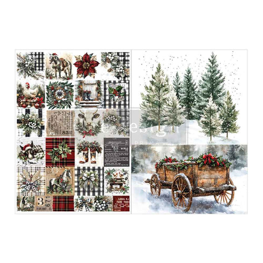 A4 Decoupage Fiber Pack - Farmhouse Frost