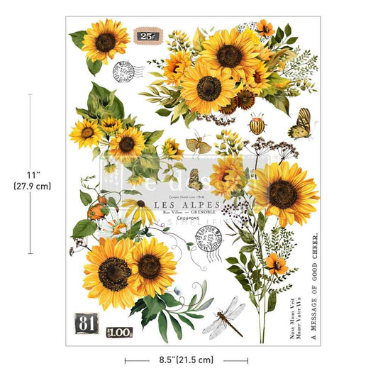 H2O Transfers Single Sheet - Rustic Amber Petals