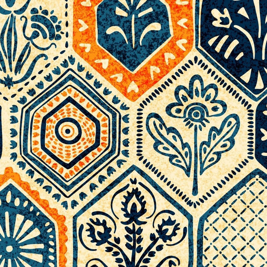 BLUE & ORANGE TILE