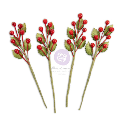 T&T- CHRISTMAS BERRIES FLOWERS (4 PCS)