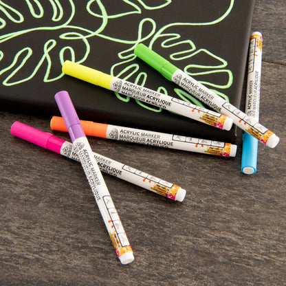 6PC ACRYLIC 1.2MM NEON MARKERS