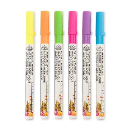 6PC ACRYLIC 1.2MM NEON MARKERS