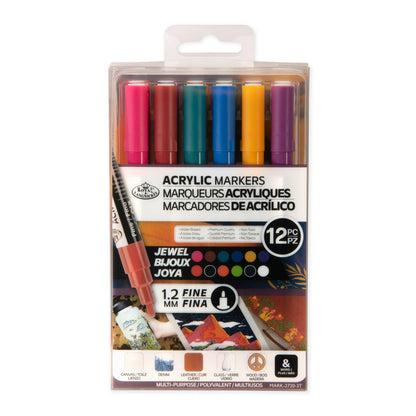 12PC ACRYLIC 1.2MM JEWEL MARKERS
