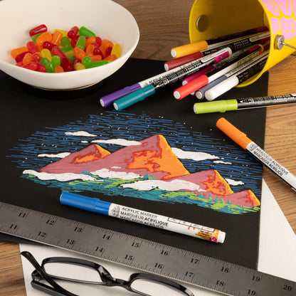 12PC ACRYLIC 1.2MM JEWEL MARKERS
