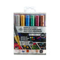 6PC ACRLYIC 2MM REVERSIBLE TIP METALLIC MARKERS