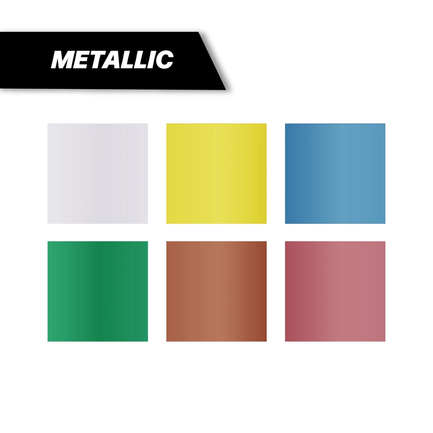 6PC ACRLYIC 2MM REVERSIBLE TIP METALLIC MARKERS