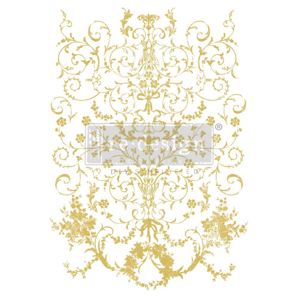 MANOR SWIRLS GOLD FOIL TRANSFER- KACHA FURNITURE