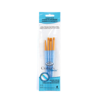 RCC202- 4PC SHADER GOLDEN TAKLON BRUSH SET- CRAFTER'S CHOICE