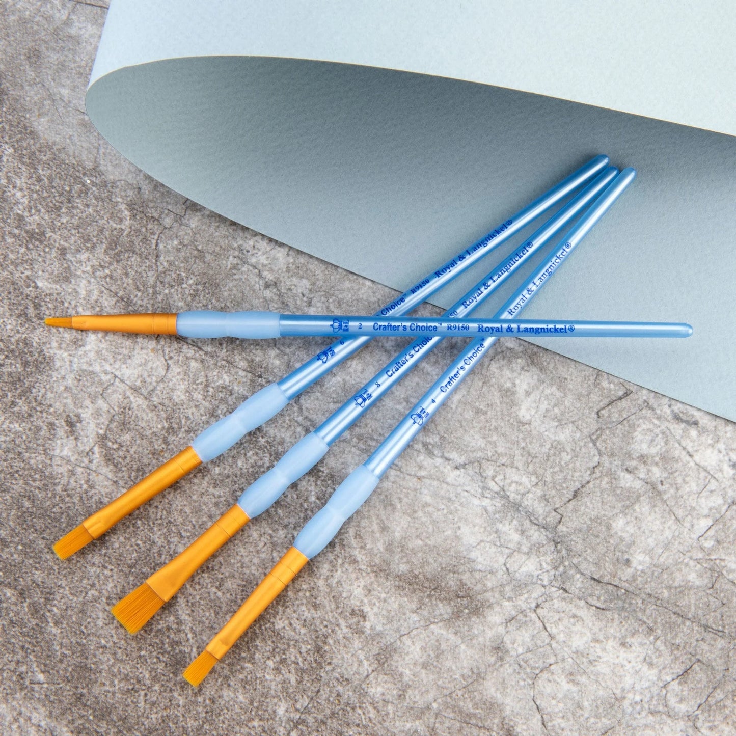 RCC202- 4PC SHADER GOLDEN TAKLON BRUSH SET- CRAFTER'S CHOICE