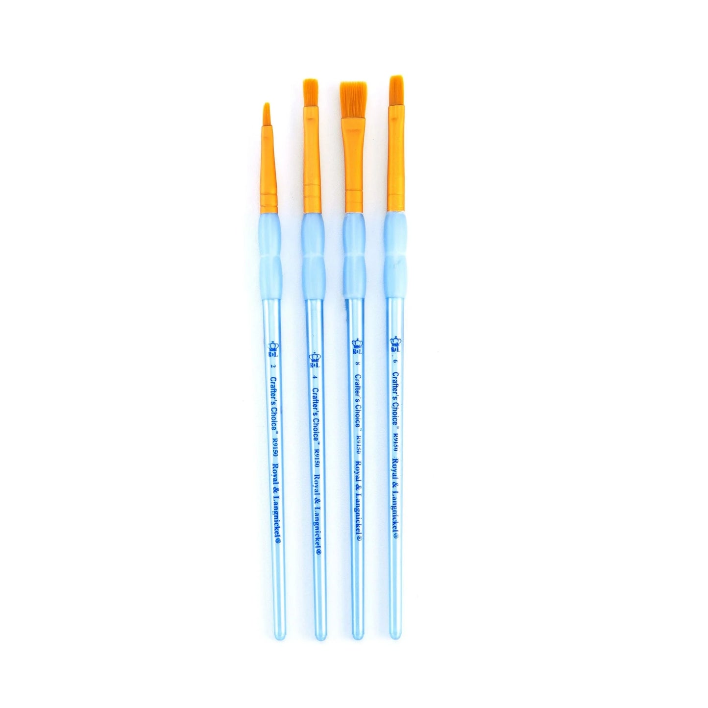 RCC202- 4PC SHADER GOLDEN TAKLON BRUSH SET- CRAFTER'S CHOICE