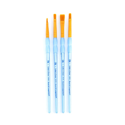 RCC202- 4PC SHADER GOLDEN TAKLON BRUSH SET- CRAFTER'S CHOICE