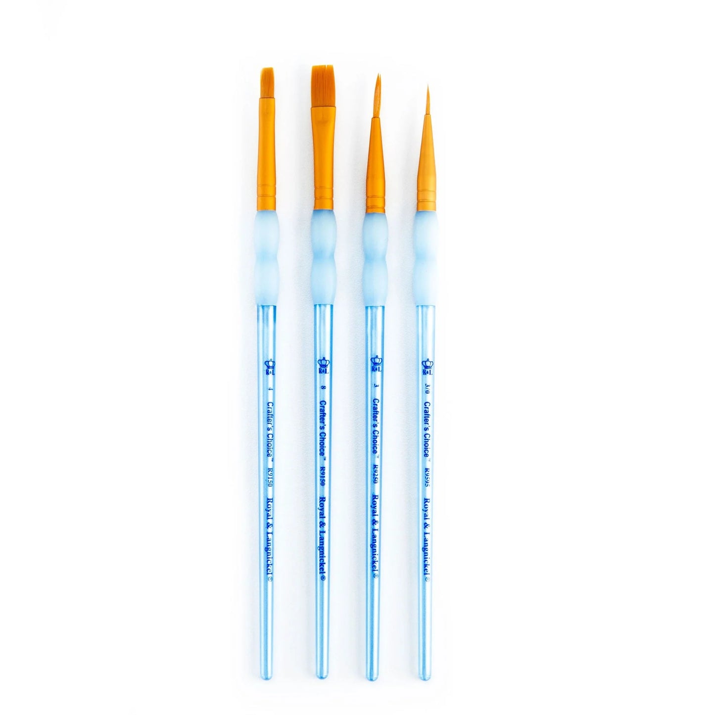RCC204- 4PC VARIETY GOLDEN TAKLON BRUSH SET- CRAFTER'S CHOICE