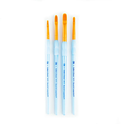RCC213- 4PC FILBERT GOLDEN TAKLON BRUSH SET- CRAFTER'S CHOICE