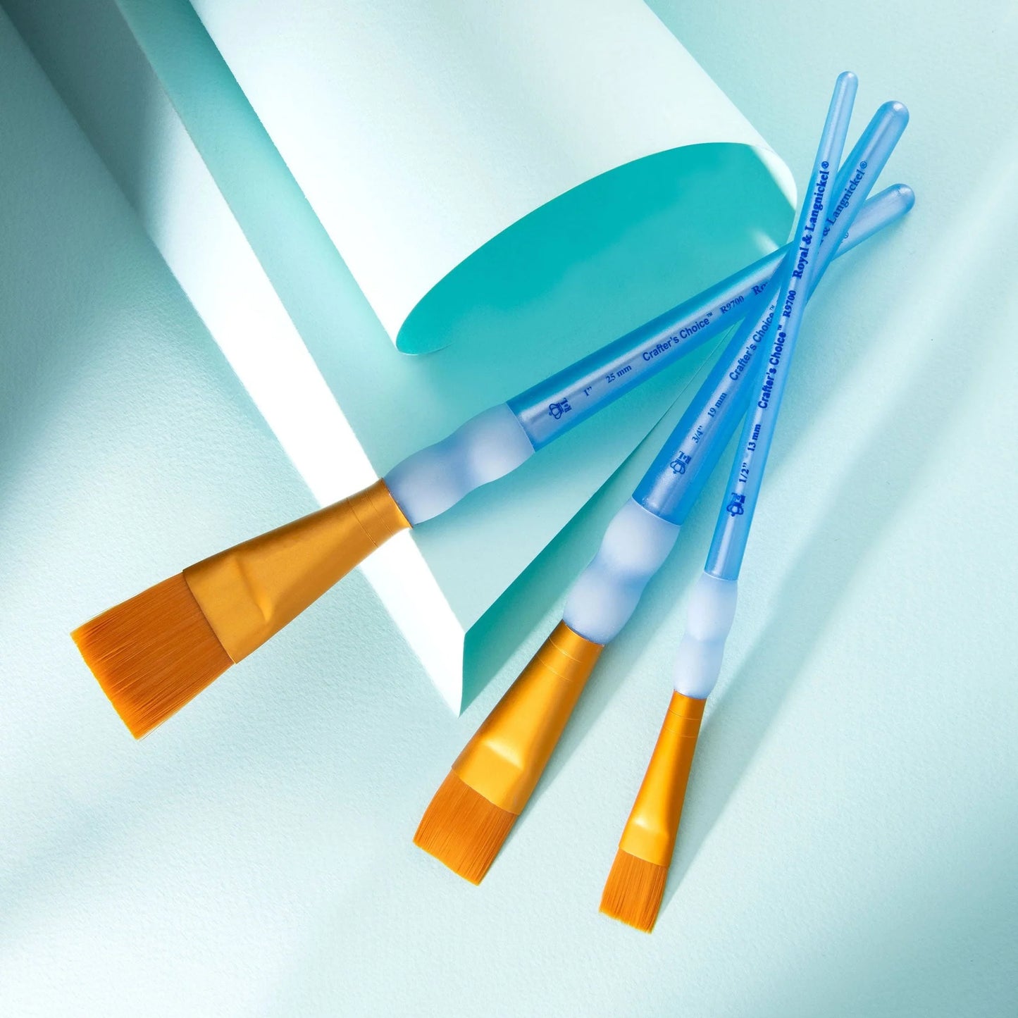 RCC215- 3PC WASH GOLDEN TAKLON BRUSH SET- CRAFTER'S CHOICE