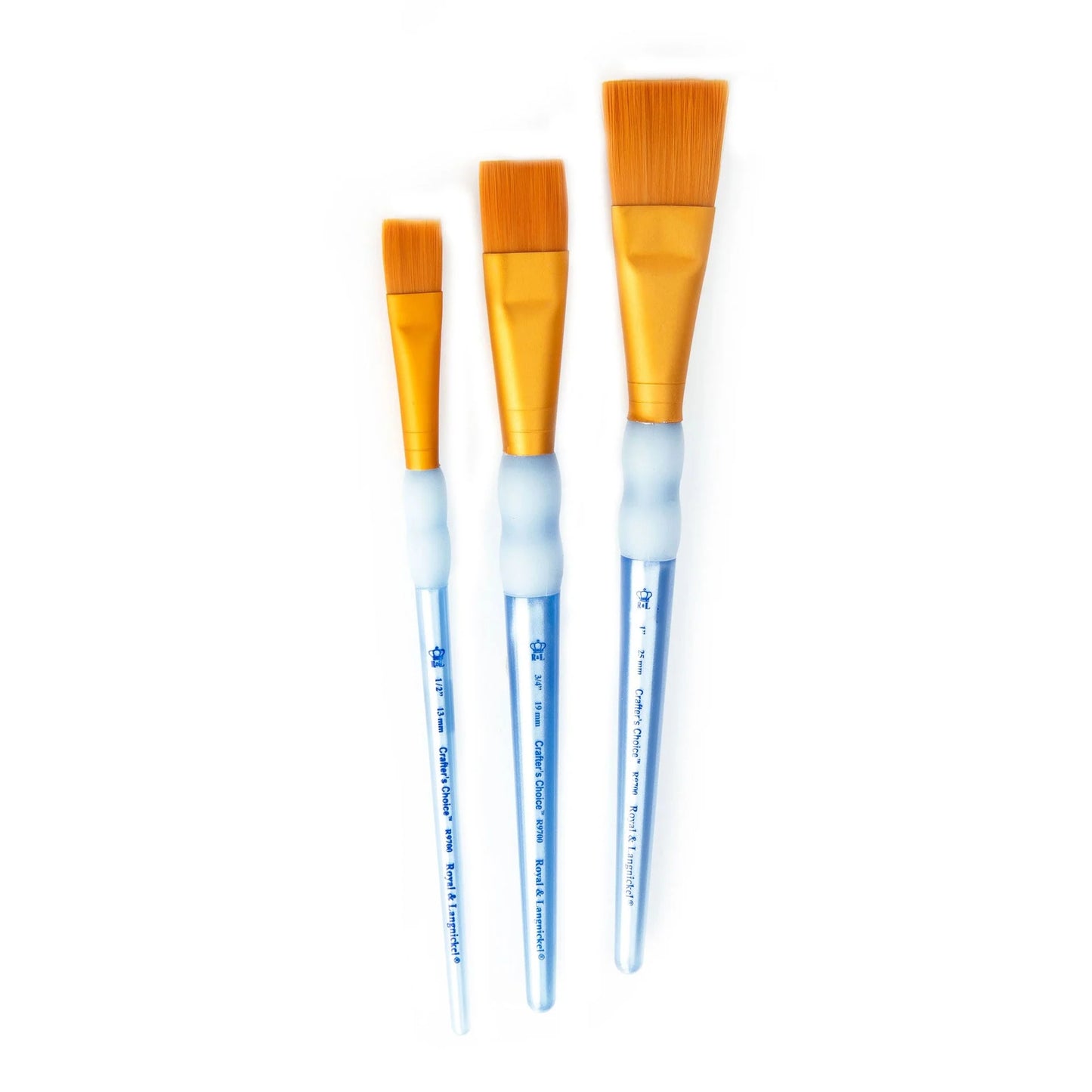 RCC215- 3PC WASH GOLDEN TAKLON BRUSH SET- CRAFTER'S CHOICE