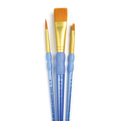 RCC217- 3PC VARIETY GOLDEN TAKLON BRUSH SET- CRAFTER'S CHOICE