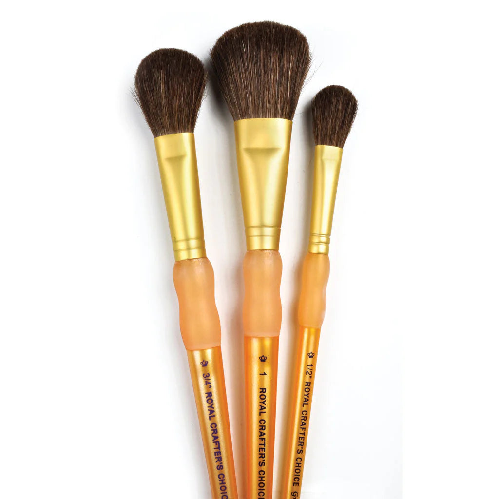 RCC231- 3PC MOP SYNTHETIC CAMEL HAIR BRUSH SET- CRAFTER'S CHOICE