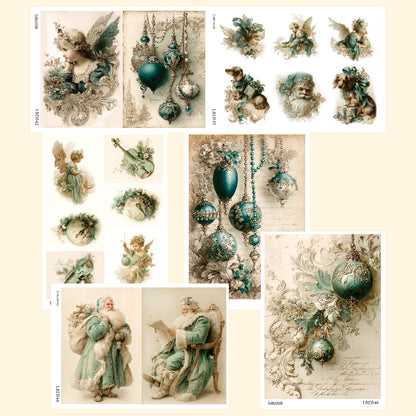 Victorian Christmas- 6 set of A4 Decoupage Sheets
