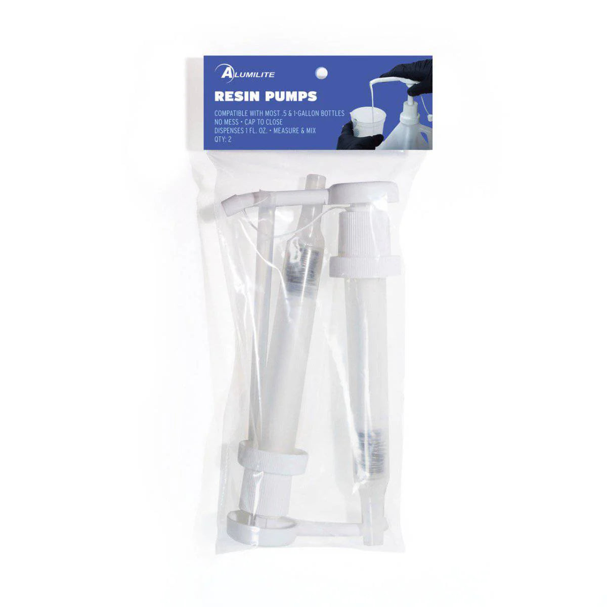 1 FL.OZ LIQUID HAND PUMPS FOR RESIN BOTTLES, 2PK