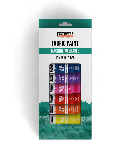 FABRIC PAINT SET 10 COLORS X 16 ML / TUBE