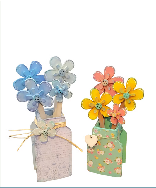 SET OF 2 FLOWER JARS