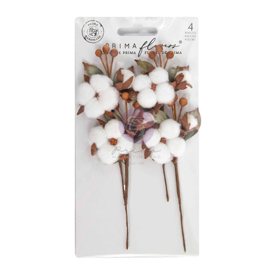 T&T- SNOWY COTTON FLOWERS (4 PCS)