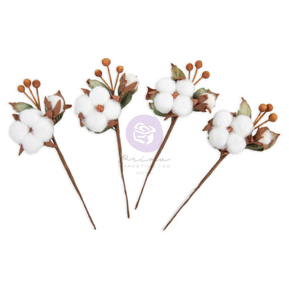 T&T- SNOWY COTTON FLOWERS (4 PCS)