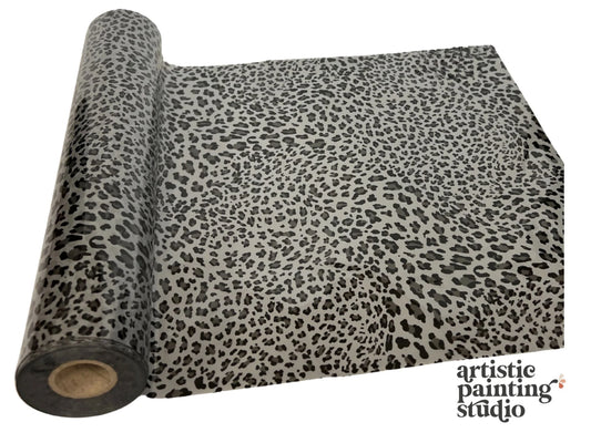 WILD LEOPARD LARGE SPOT SILVER- Rub On Metallic Foil by APS - Textile Friendly (Copy)