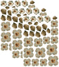 3D FLOWERS- VICTORIAN CHRISTMAS, BEIGE- Set of 3 A4 sheets