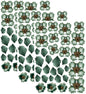 3D FLOWERS- VICTORIAN CHRISTMAS, PETROL BLUE- Set of 3 A4 sheets