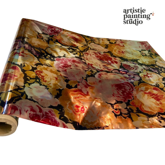 BAYLEE FLOWERS Rub On Metallic Foil by APS - Textile Friendly