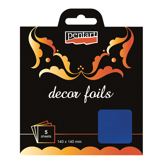 METALLIC BLUE- DECOR FOILS METALLIC GOLD 14 X 14 CM 5 SHEETS/PACK