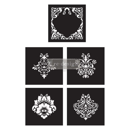 DAMASK ELEMENTS STENCIL SET (5 PIECES) (Copy)